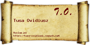 Tusa Ovidiusz névjegykártya